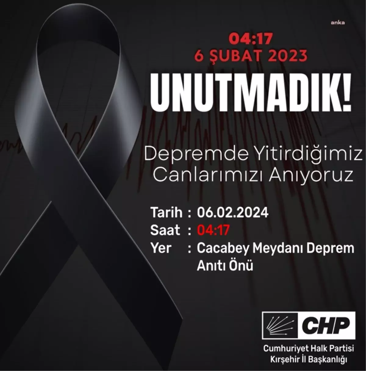 Kırşehir Belediyesi, Kahramanmaraş merkezli depremde kaybedilenleri anacak