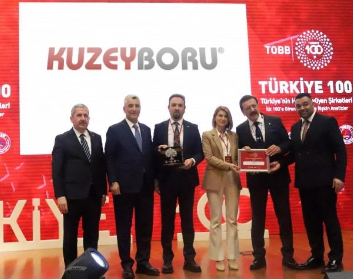 Kuzey Boru A.Ş. Türkiye\'nin en hızlı büyüyen 100 şirketinden biri olarak plaket aldı
