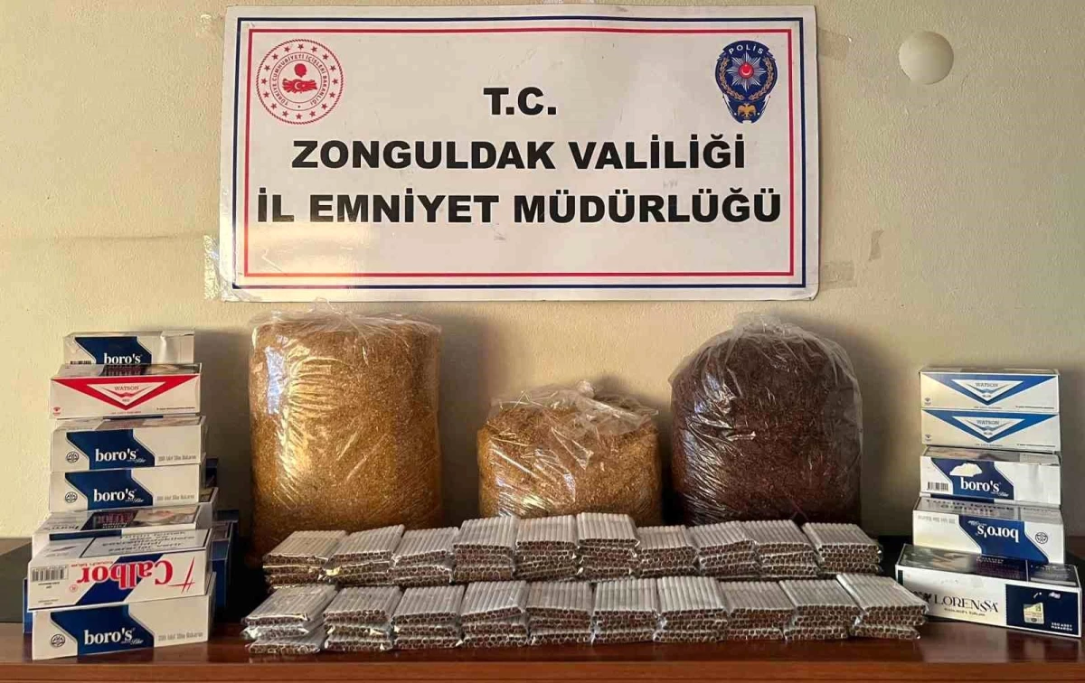 Zonguldak\'ta Kaçakçılık Operasyonu: Binlerce Makaron ve 15 Kilogram Tütün Ele Geçirildi