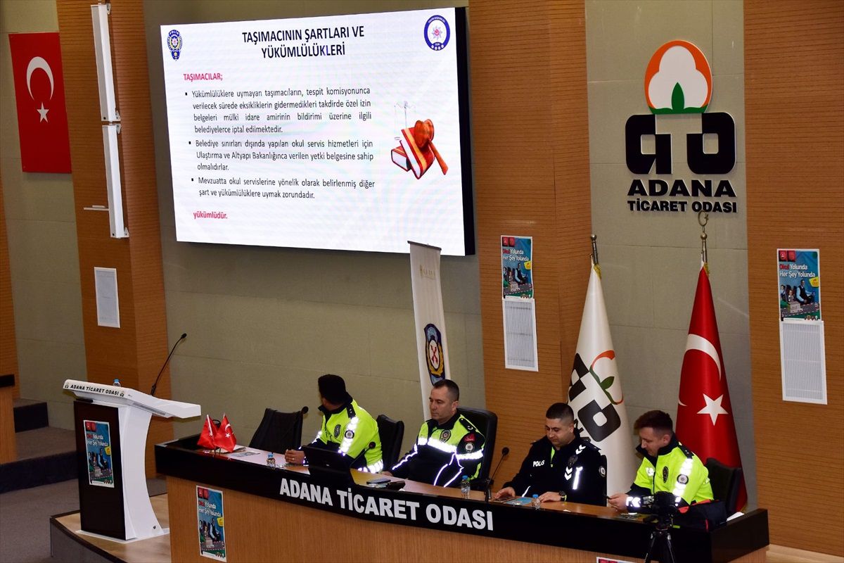 Adana\'da Okul Servis Araçları Sürücülerine Eğitim Verildi
