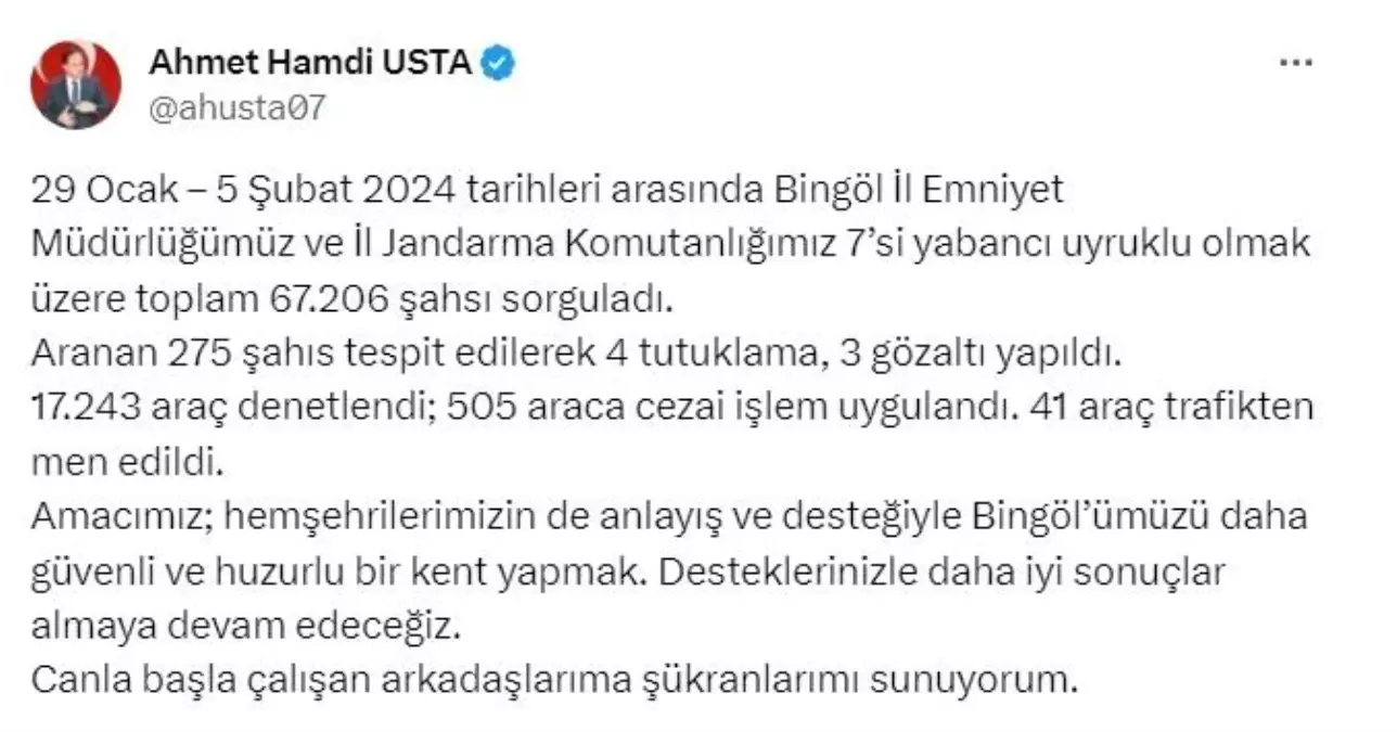 Bingöl\'de 67 Bin Kişi Sorgulandı, 4 Şüpheli Tutuklandı