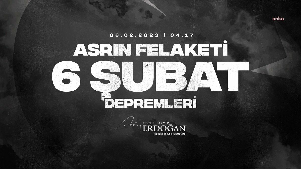 Cumhurbaşkanı Erdoğan, 6 Şubat depremlerinin yıl dönümünde anma mesajı yayınladı
