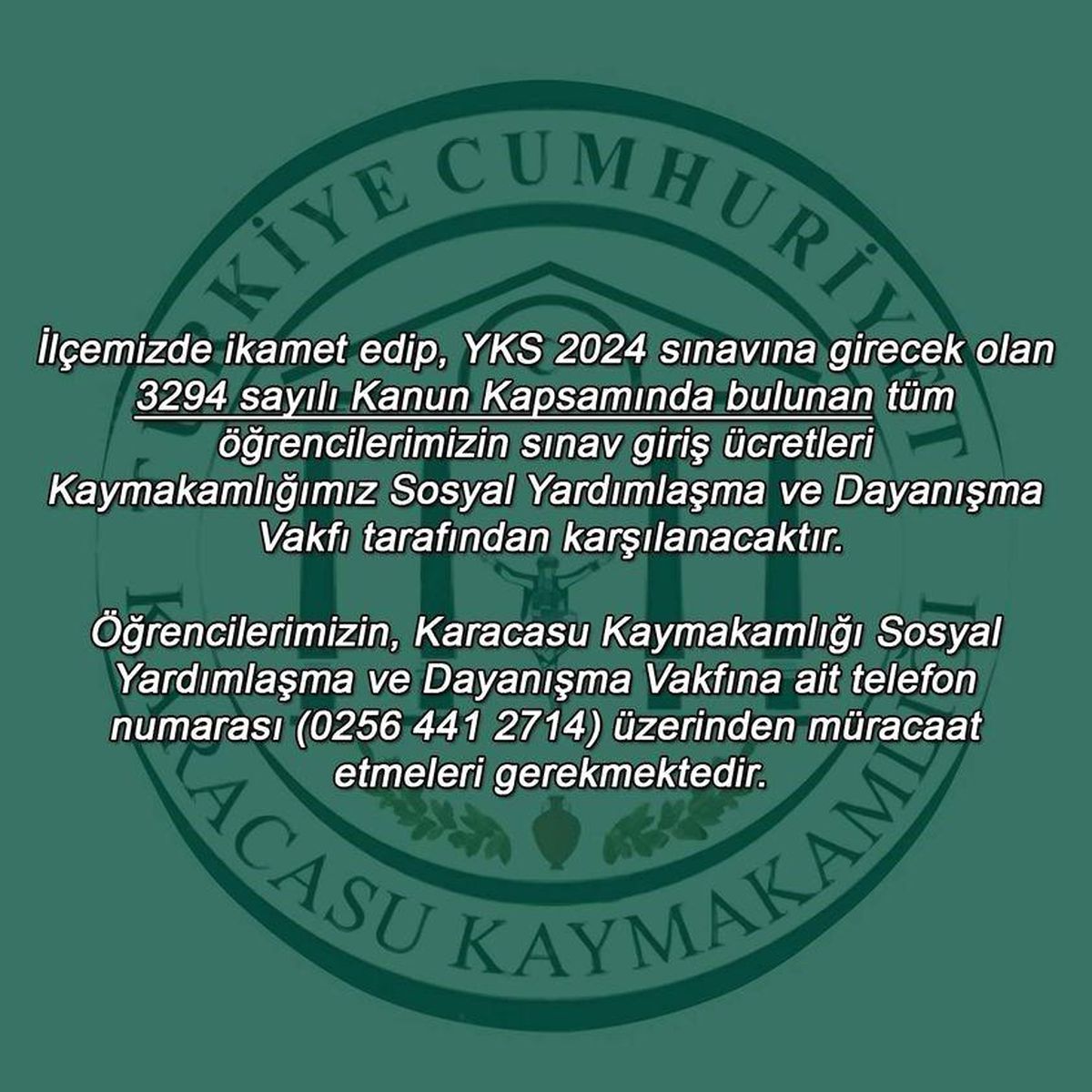 Aydın\'ın Karacasu ilçesindeki ihtiyaç sahibi öğrencilerin YKS giriş ücretleri karşılanacak