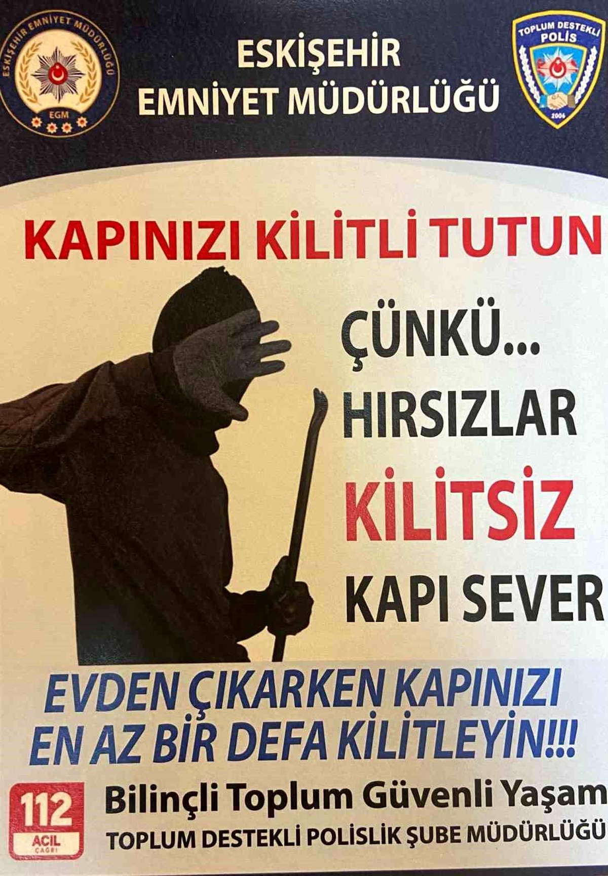Eskişehir\'de Evden ve Araçtan Hırsızlıklarla İlgili Vatandaşlara Bilgilendirme Broşürleri Dağıtıldı