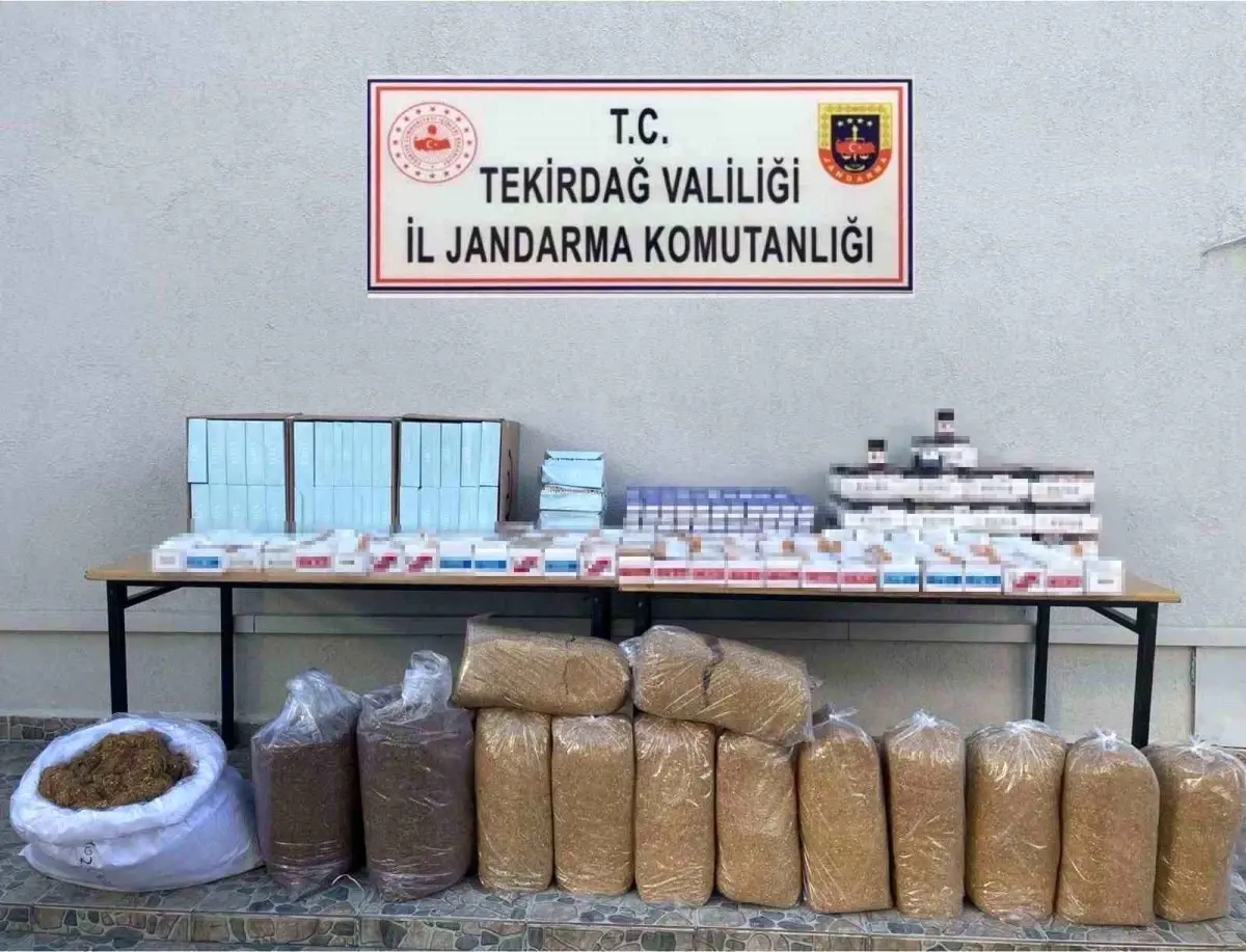 Tekirdağ\'da Jandarma Ekipleri Tarafından Makaron ve Tütün Ele Geçirildi