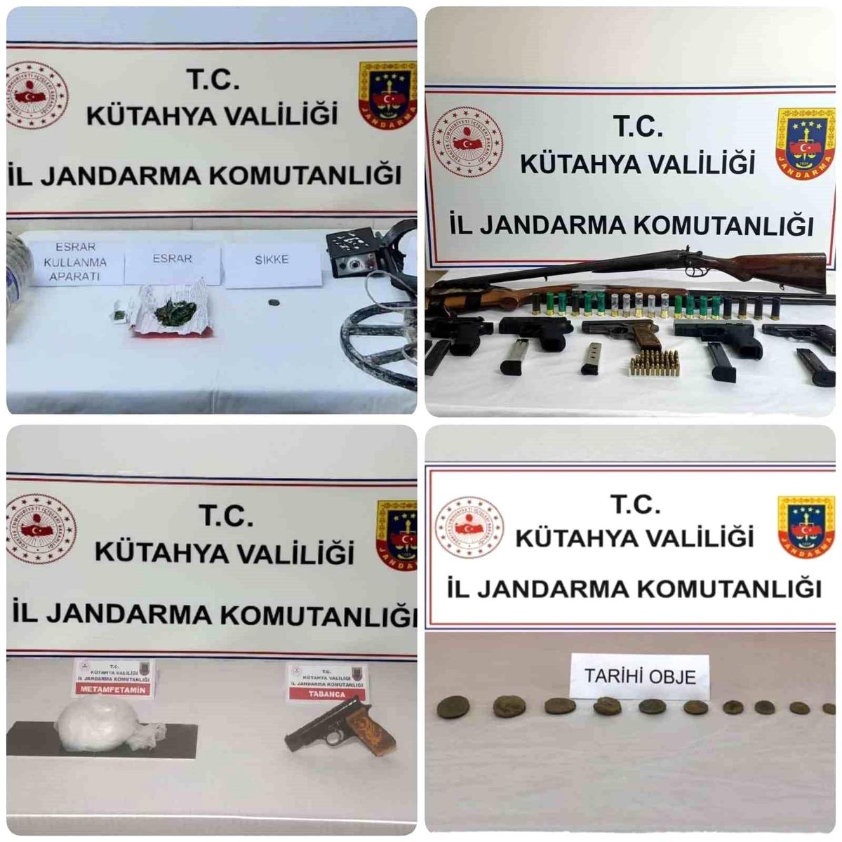Kütahya İl Jandarma Komutanlığı Operasyonları Sonucunda 4 Şüpheli Tutuklandı
