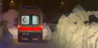Kar ve tipi altında hamile kadın hastaneye ulaştırıldı