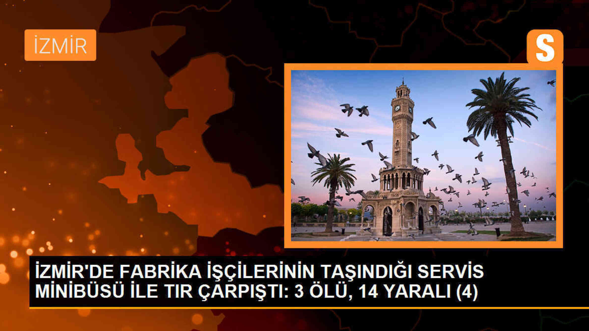 İzmir\'de TIR\'ın Karşı Şeride Geçmesiyle Oluşan Kaza Güvenlik Kamerasında