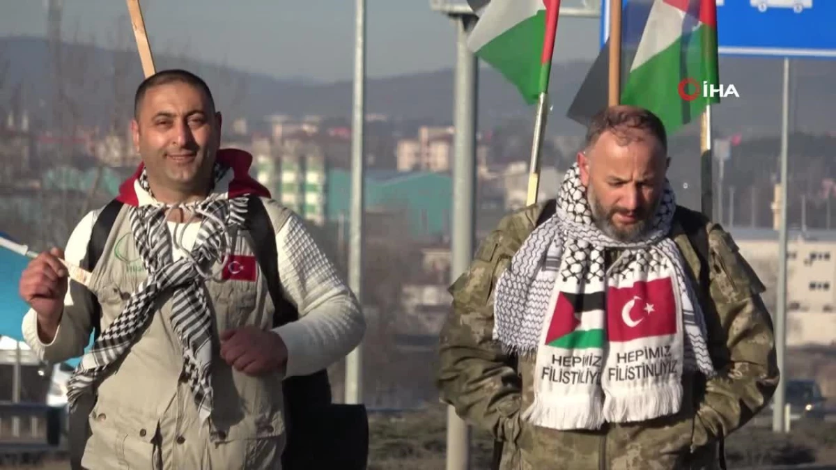 İstanbul\'dan Ankara\'ya Filistin\'e özgürlük için yürüyorlar: 270 kilometre geride kaldı