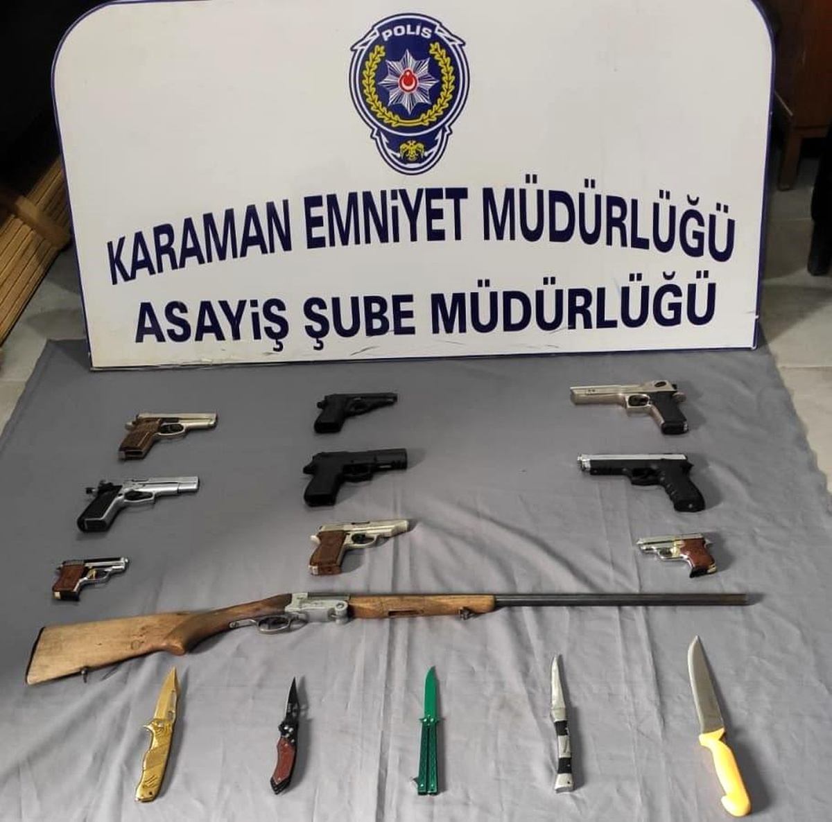Karaman İl Emniyet Müdürlüğü\'nden asayiş uygulamalarında uyuşturucu ve ruhsatsız silahlar ele geçirildi