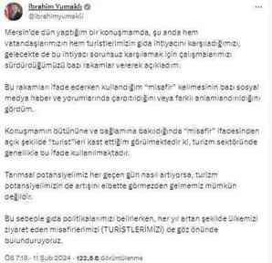 Bakan Yumaklı: Misafir kelimesi çarpıtıldı