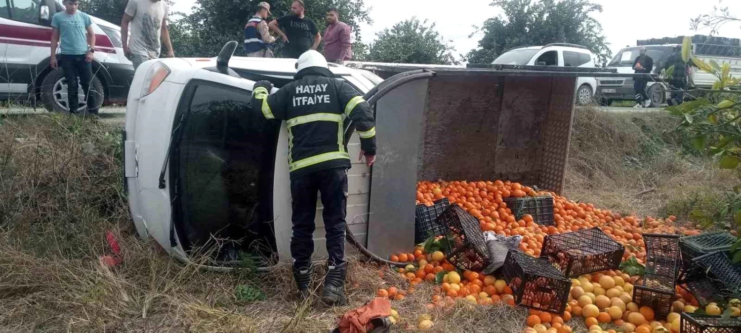 Erzin\'de meydana gelen trafik kazasında araç sürücüsü yaralandı