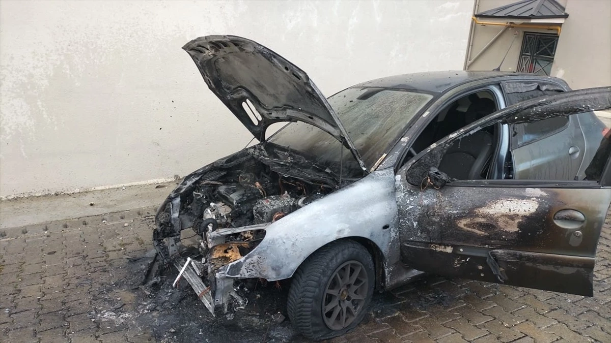 Bolu\'da park halindeki otomobilde çıkan yangın söndürüldü