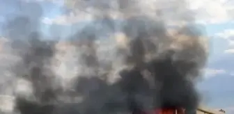 Alaşehir'de Hafriyat Kamyonu Alev Alev Yandı