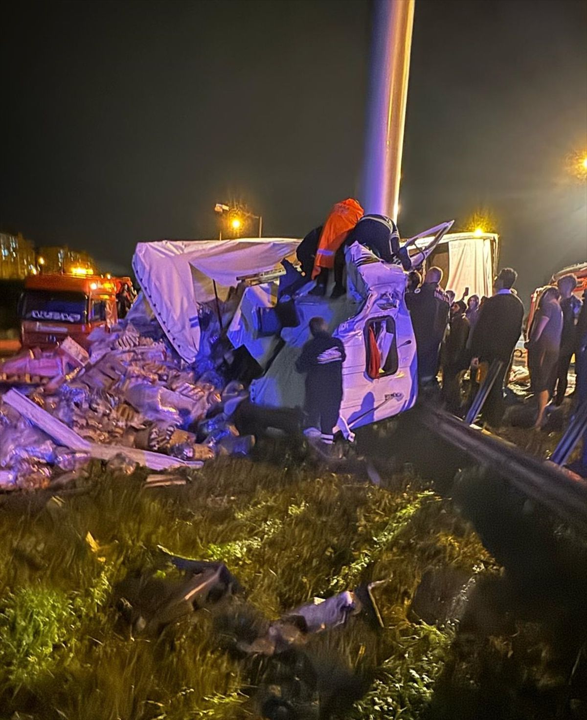 Adana\'da gıda yüklü tır bariyerlere çarptı, sürücü yaralandı