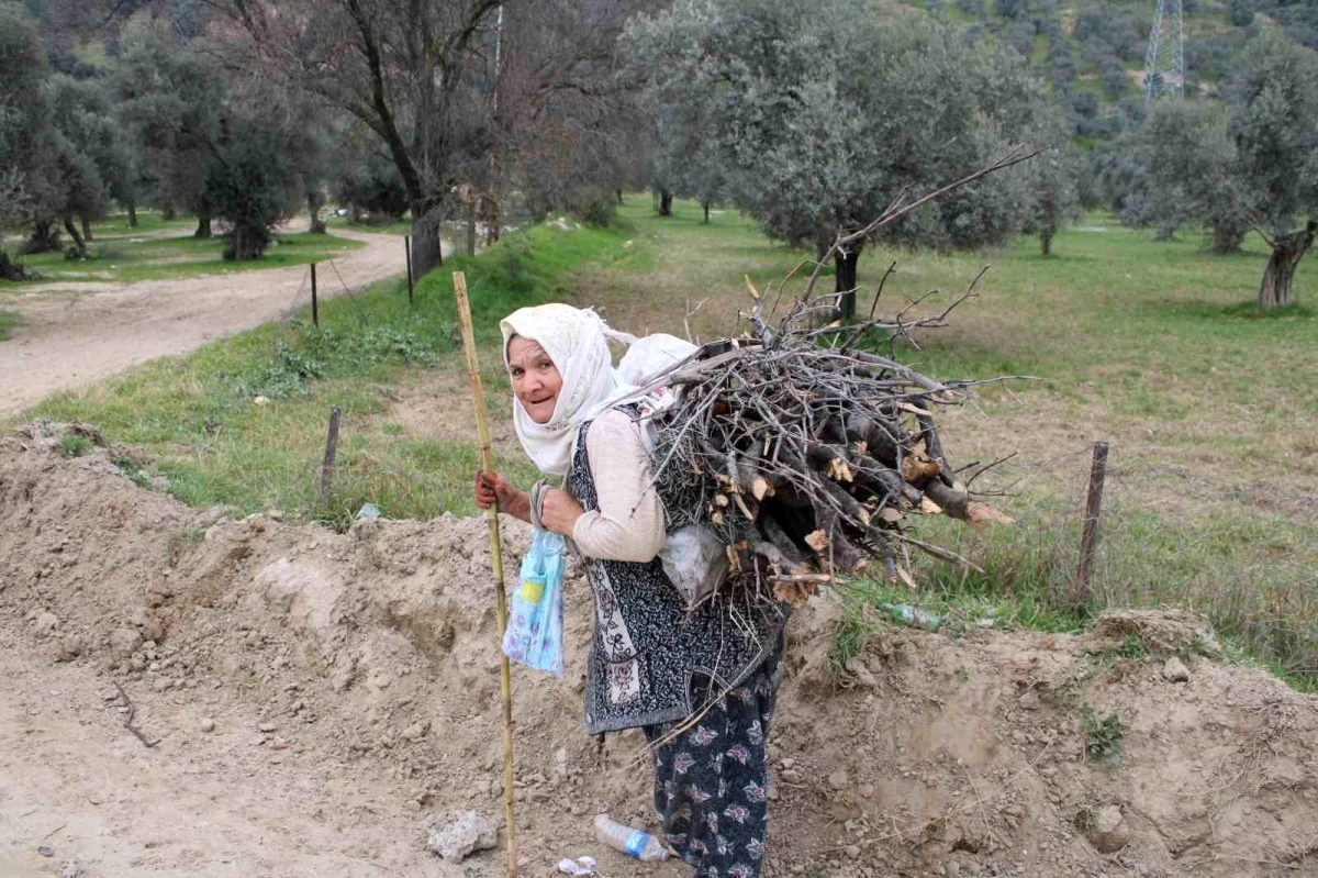 Emine Teyze, Hasta Eşinin Üşümemesi İçin Odun Taşıyor