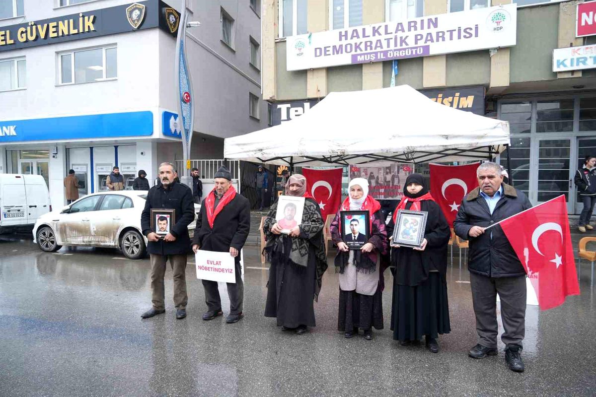 Muş\'ta HDP İl Başkanlığı önünde çocuklarını isteyen ailelerin eylemi devam ediyor