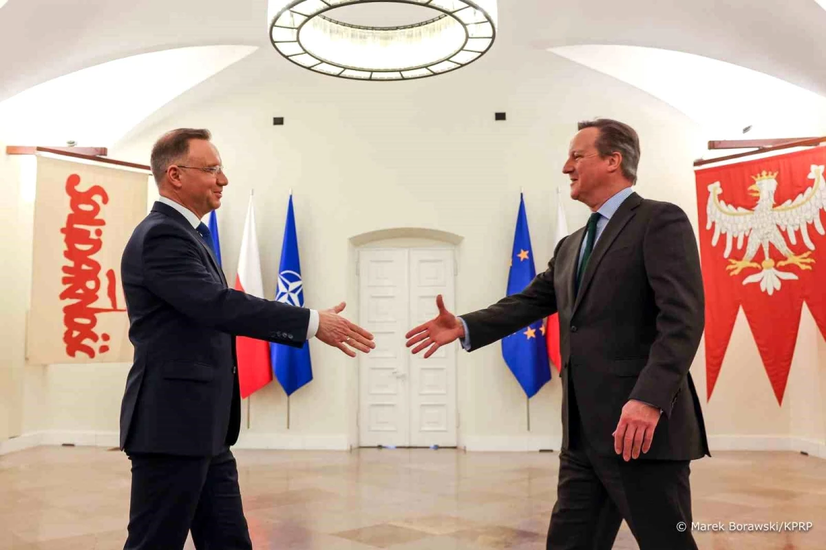 Polonya Cumhurbaşkanı Andrzej Duda, İngiltere Dışişleri Bakanı David Cameron\'u kabul etti