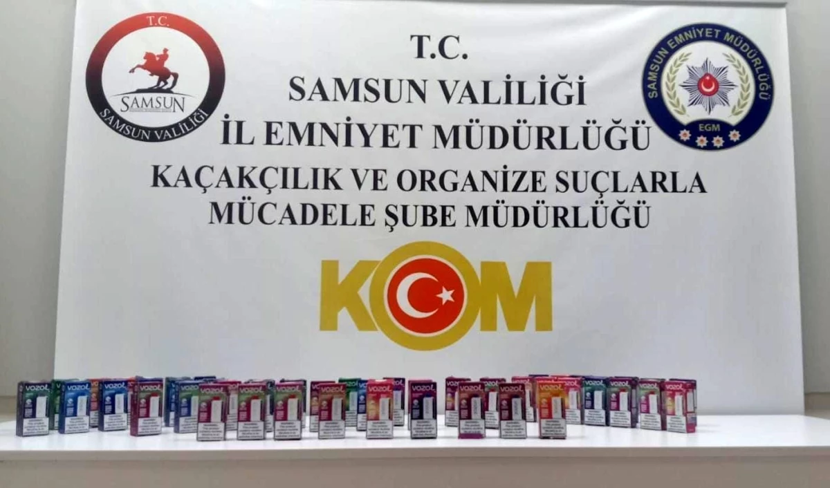 Samsun\'da polis tarafından 49 adet gümrük kaçağı elektronik sigara ele geçirildi