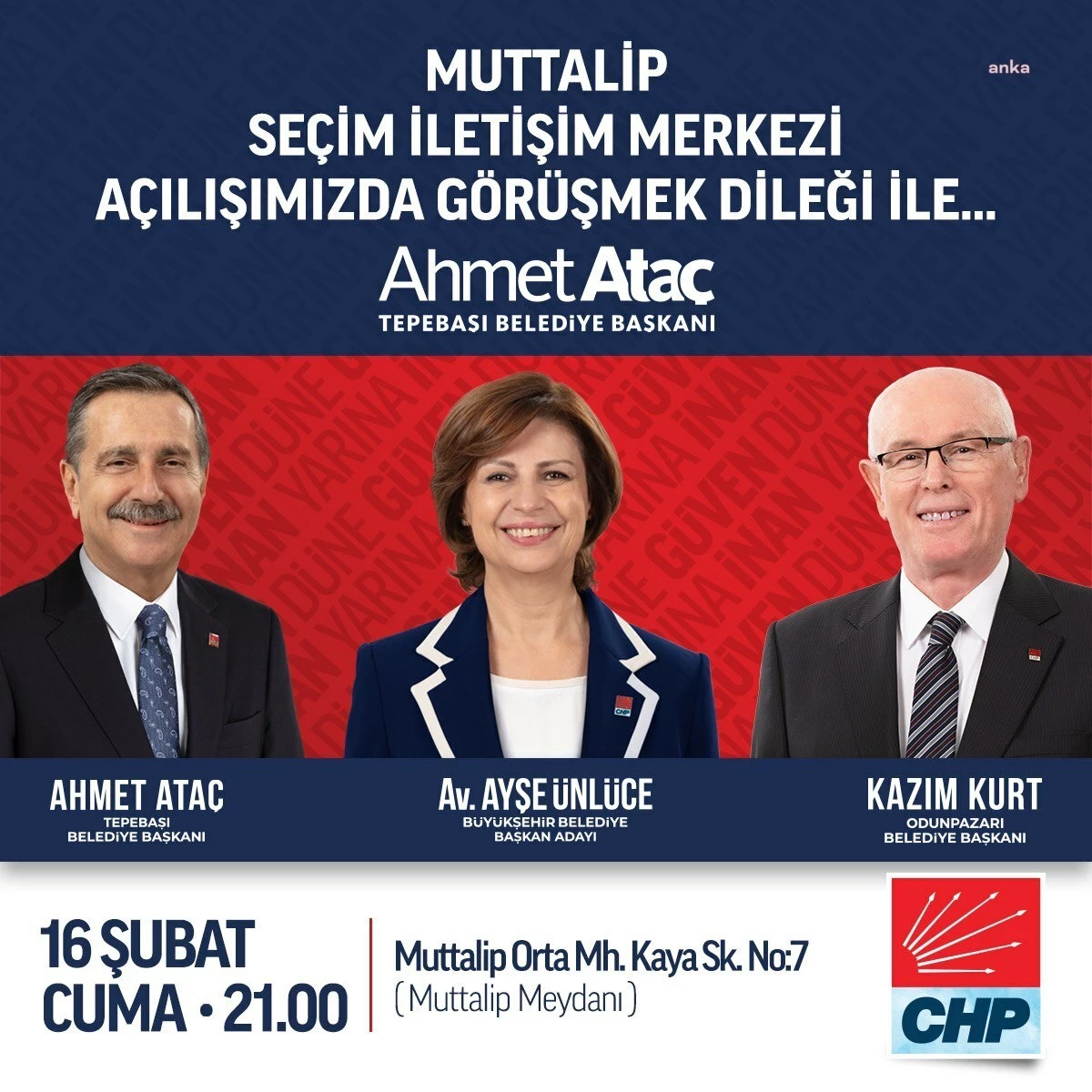 Tepebaşı Belediye Başkanı Ahmet Ataç, Muttalip ve Çamlıca Seçim İletişim Merkezleri\'nin açılışını yapacak