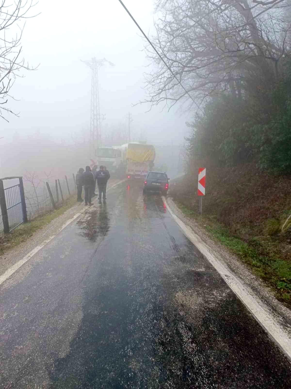 Kastamonu\'da yoğun sis nedeniyle beton mikseri ile kargo kamyonu çarpıştı