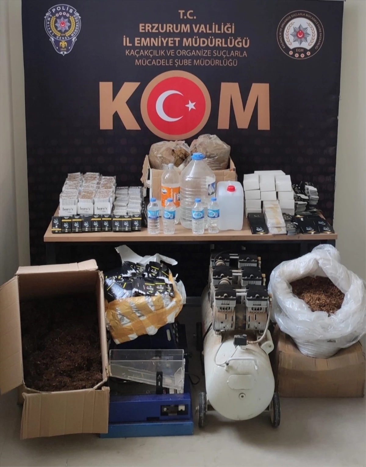 Erzurum\'da Kaçakçılık Operasyonunda 91 Bin 260 Makaron ve Tütün Ürünleri Ele Geçirildi