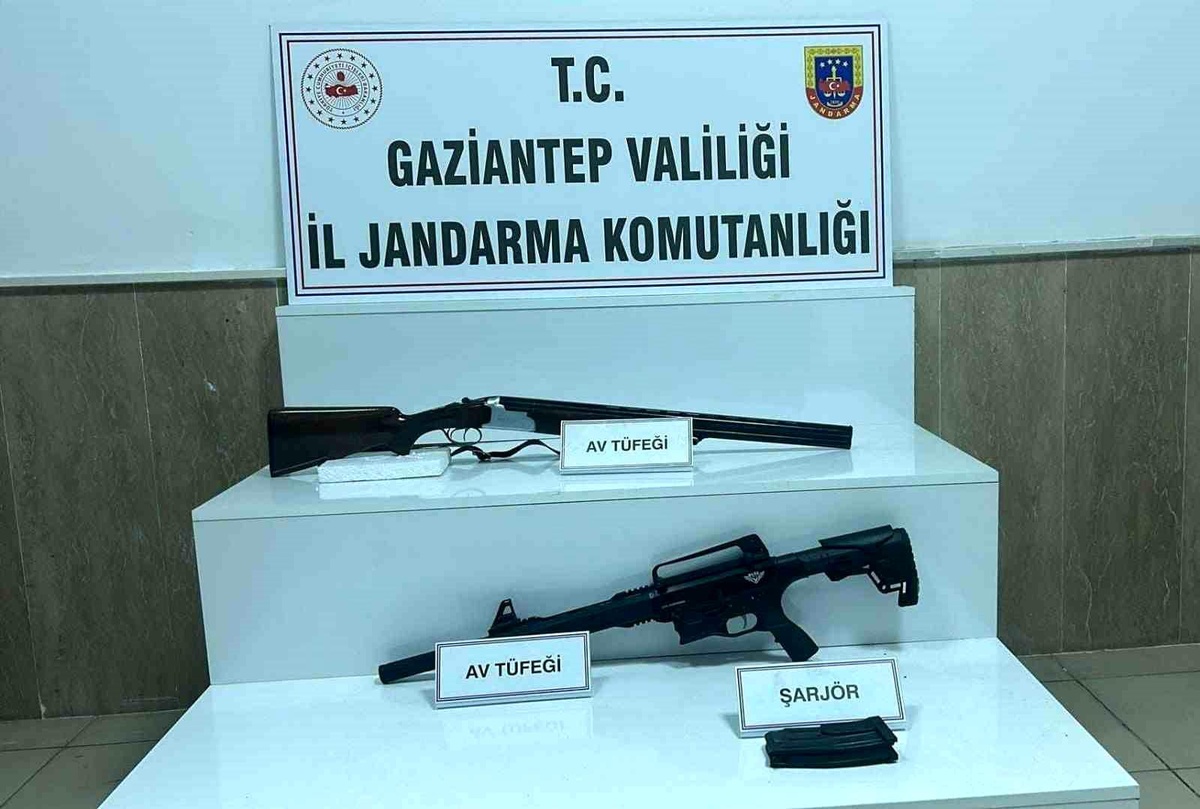 Gaziantep\'te Jandarma Operasyonunda Ruhsatsız Av Tüfeği Ele Geçirildi
