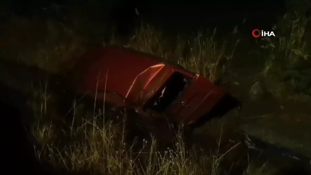 Kontrolden çıkan otomobil sulama kanalına düştü: 2 yaralı