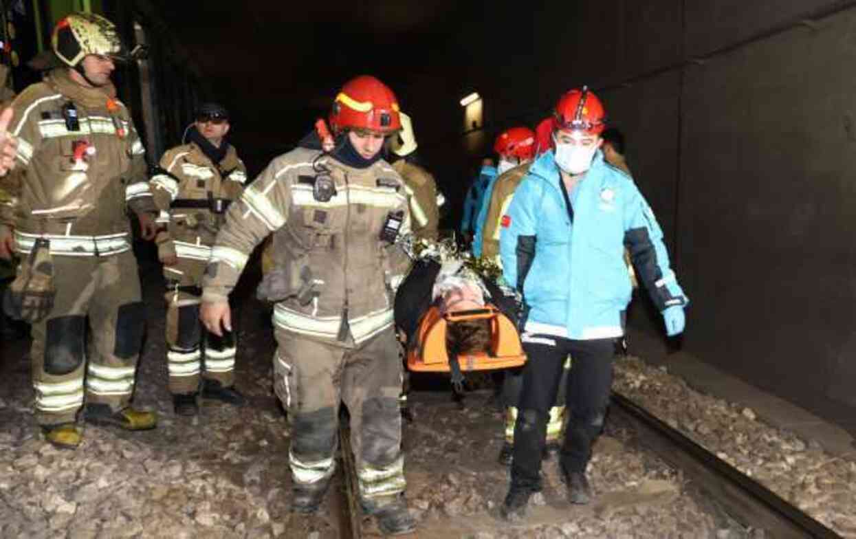Raydan çıkan vagonda uluslararası tatbikat