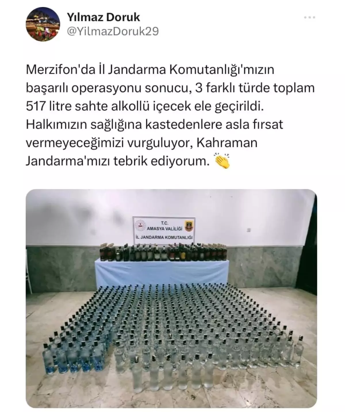 Amasya\'da 517 Litre Sahte İçki Ele Geçirildi