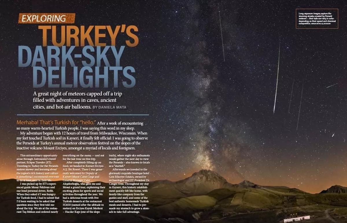 Erciyes Dağı, Amerika'da yayın yapan Astronomy Magazine dergisinde yer aldı