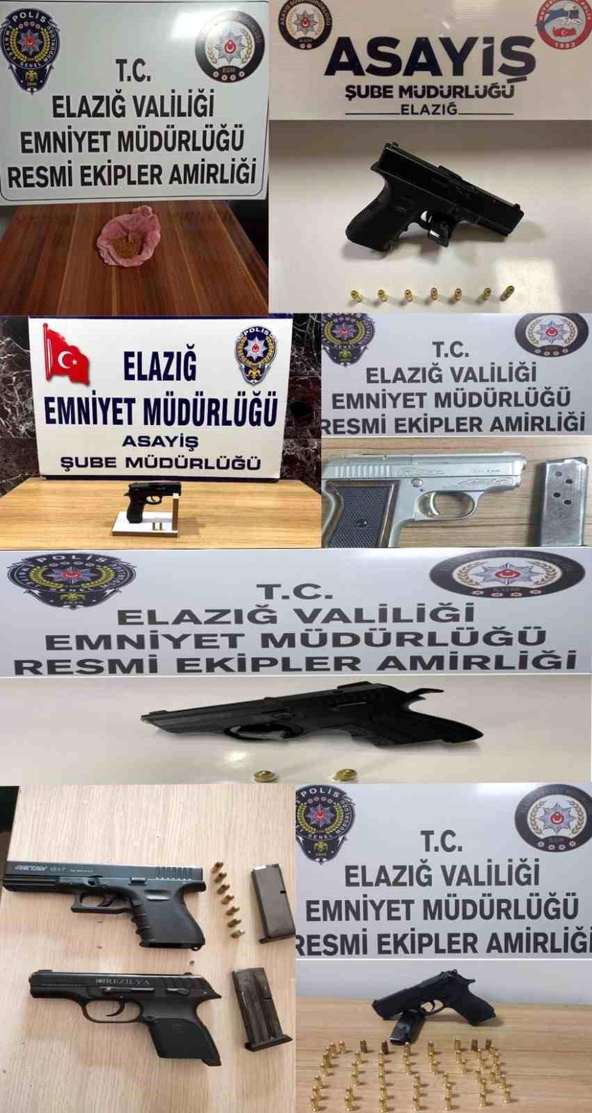 Elazığ\'da 7 Ruhsatsız Tabanca ve 66 Fişek Ele Geçirildi