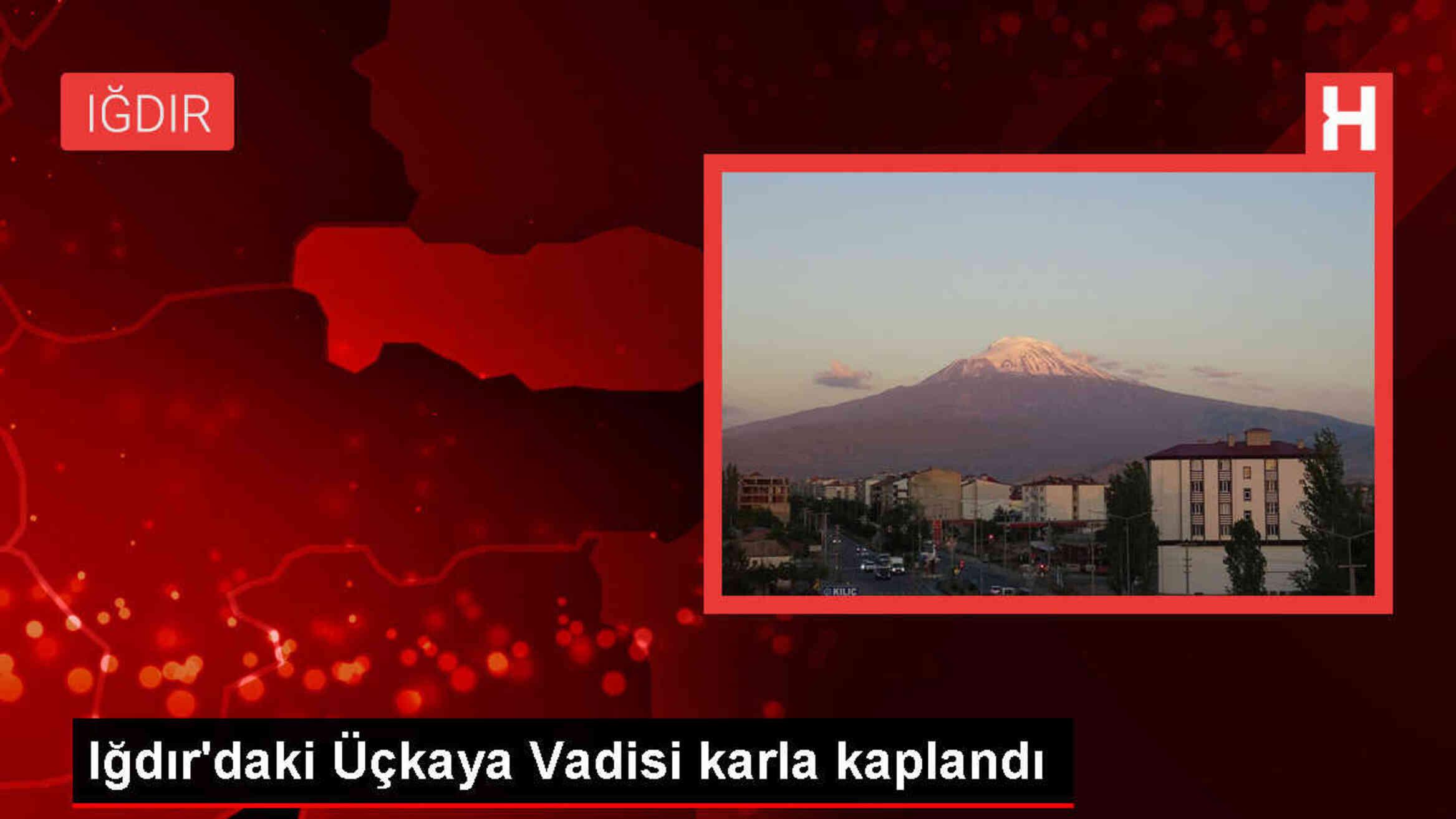 Iğdır'da bulunan Üçkaya Vadisi kar yağışıyla beyaza büründü