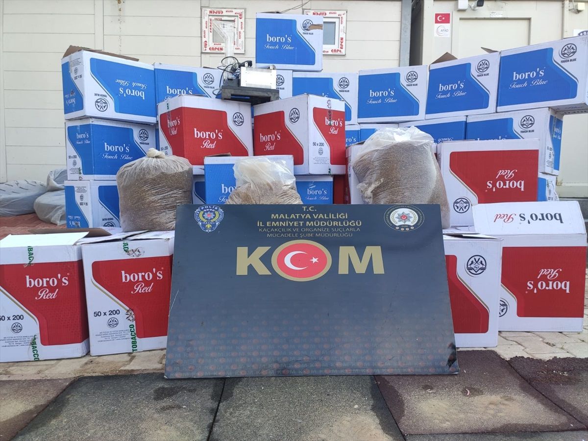 Malatya\'da Kaçakçılık Operasyonu: 778 Bin Boş Makaron ve 45 Kilogram Tütün Ele Geçirildi