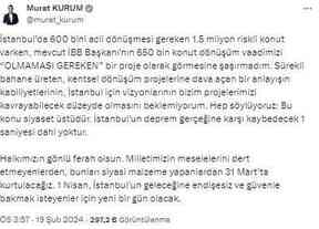 Murat Kurum'dan İmamoğlu'na: Vizyonları projelerimizi kavrayacak düzeyde değil Murat Kurum'dan İmamoğlu'na: Vizyonları projelerimizi kavrayacak düzeyde değil