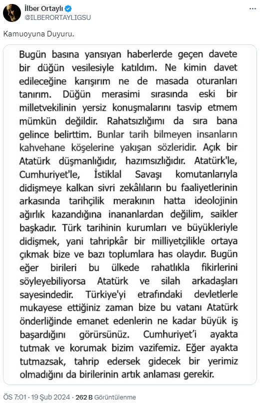 Şevki Yılmaz'ın tepki çeken sözlerinin ardından İlber Ortaylı sessizliğini bozdu: Tasvip etmiyorum, açık bir Atatürk düşmanlığıdır