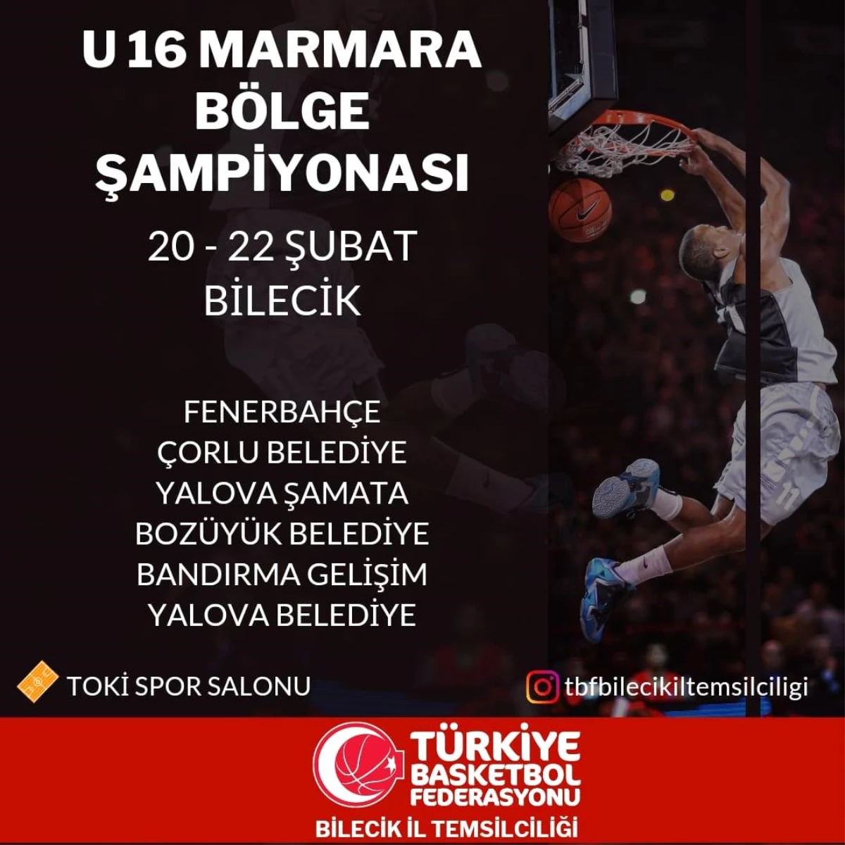 U16 Marmara Bölge Basketbol Şampiyonası Bilecik\'te Başlıyor