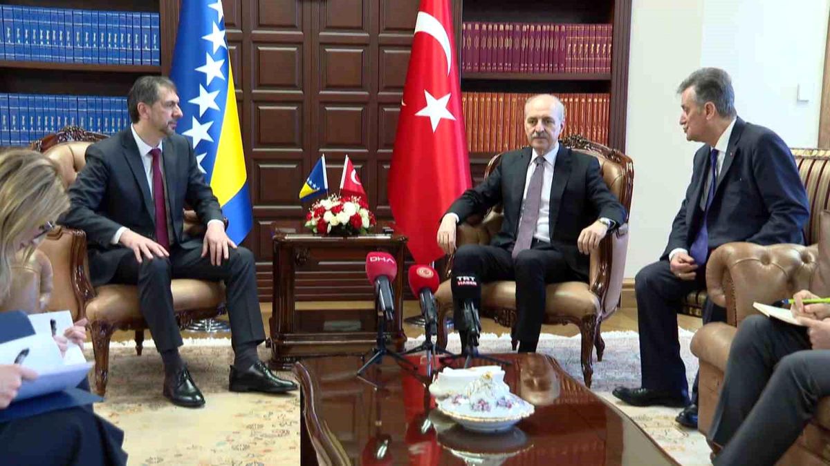 TBMM Başkanı Numan Kurtulmuş, Bosna-Hersek Temsilciler Meclisi Başkanı Marinko Çavara ile görüştü