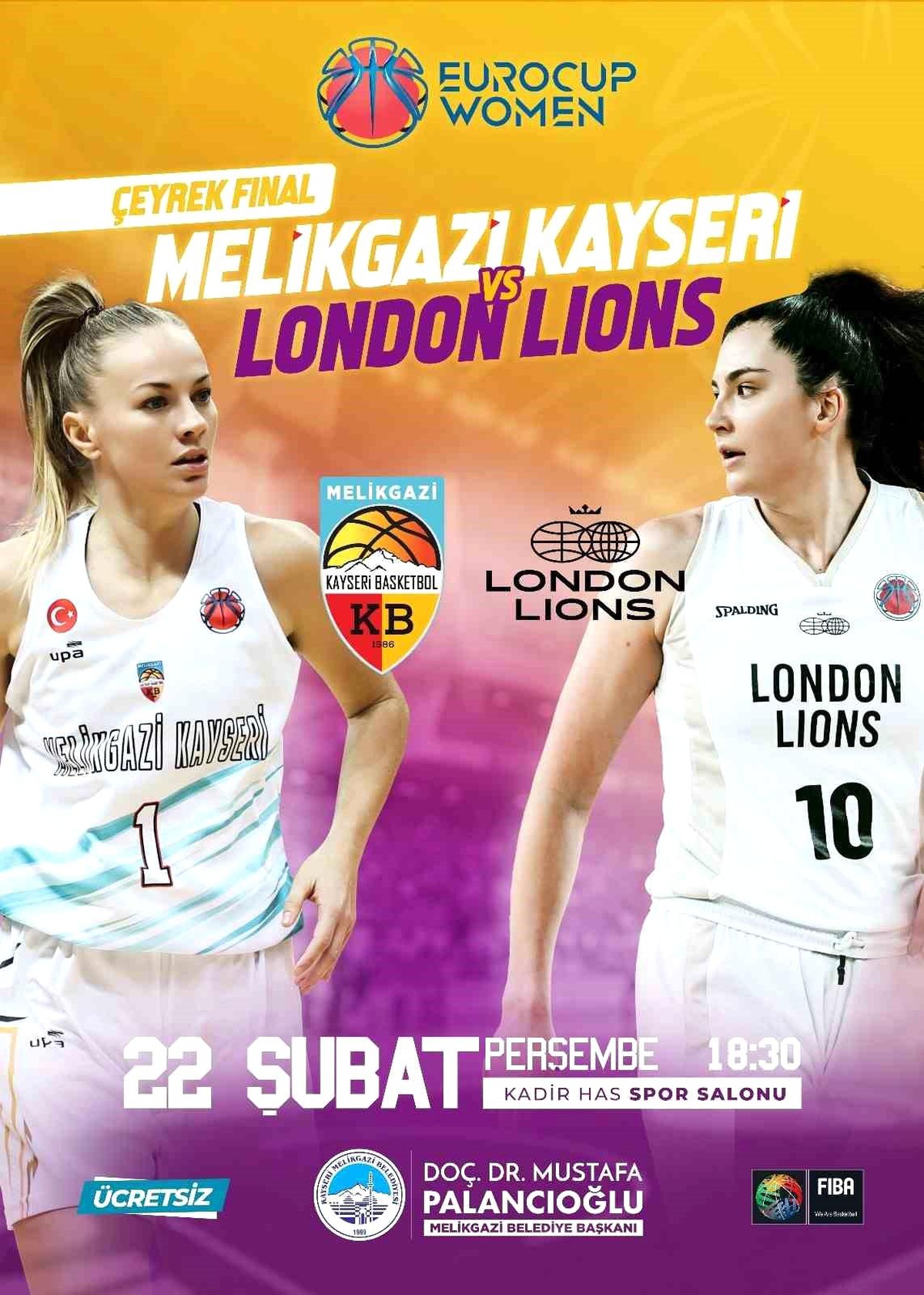 Melikgazi Belediye Başkanı Kayseri Basketbol Takımını Desteklemek İçin Tüm Kayserilileri Maça Davet Etti