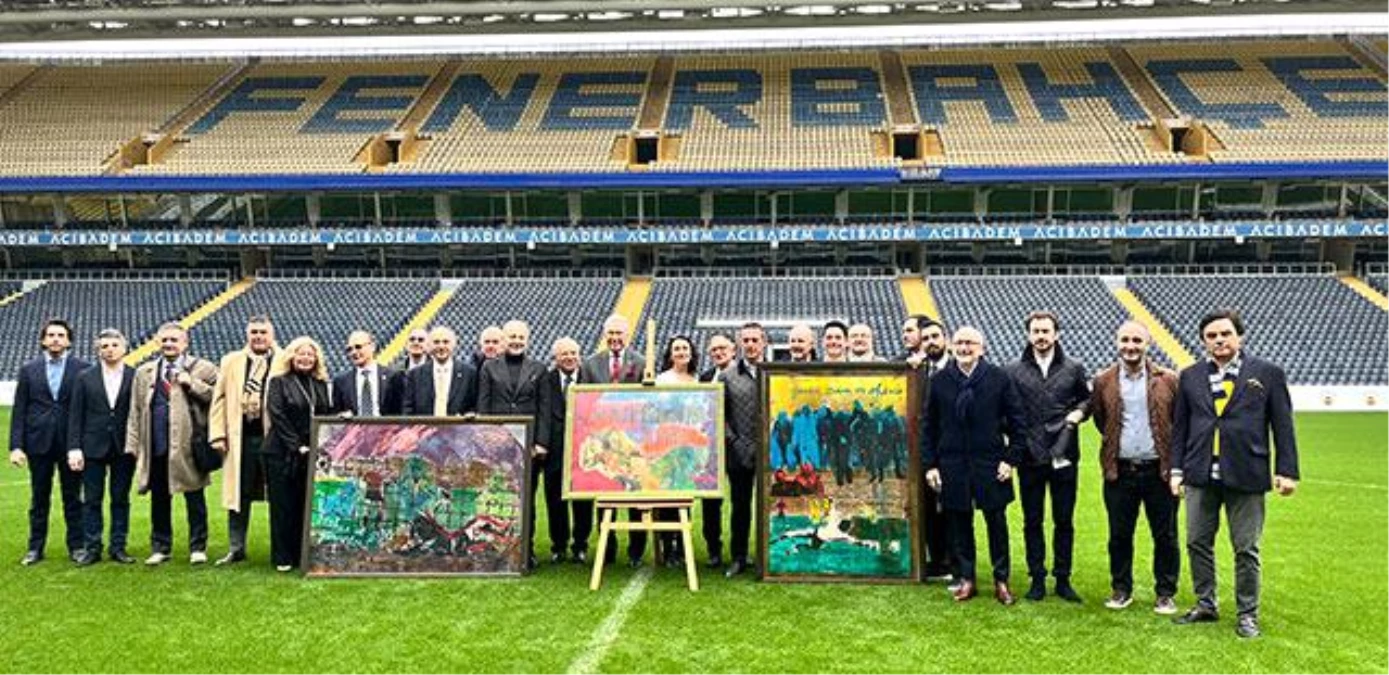 Başkan Ali Koç, Bedri Baykam\'ın Eserlerini Fenerbahçe Stadı\'nda Sergiledi