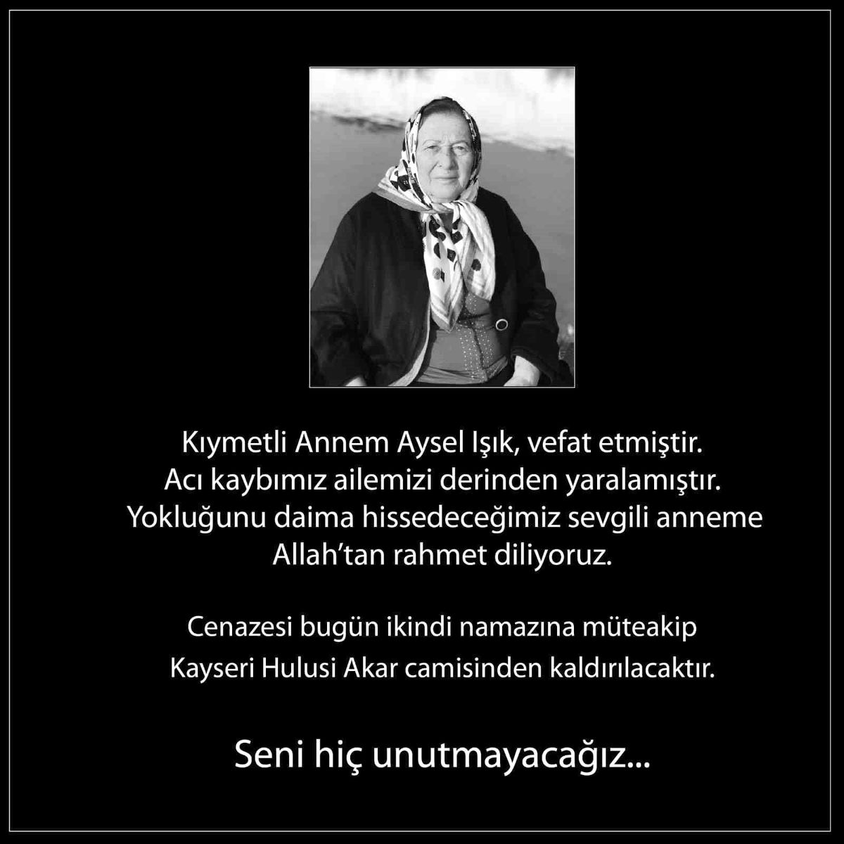 Özel Denizli Tekden Hastanesi Genel Müdürü Cemal Işık\'ın annesi vefat etti
