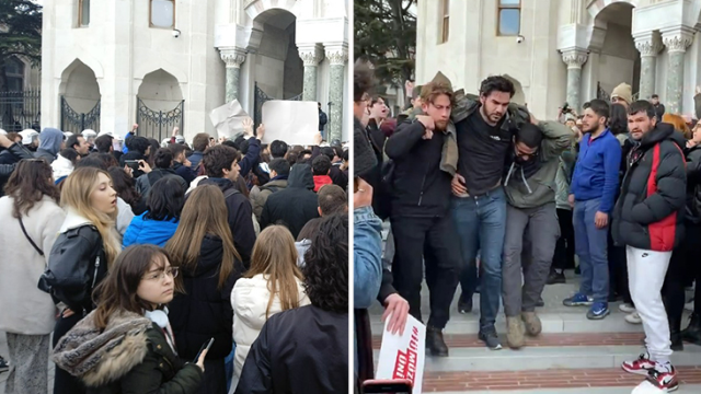 İstanbul Üniversitesi öğrencileri rektörlük kararına karşı eylem yaptı