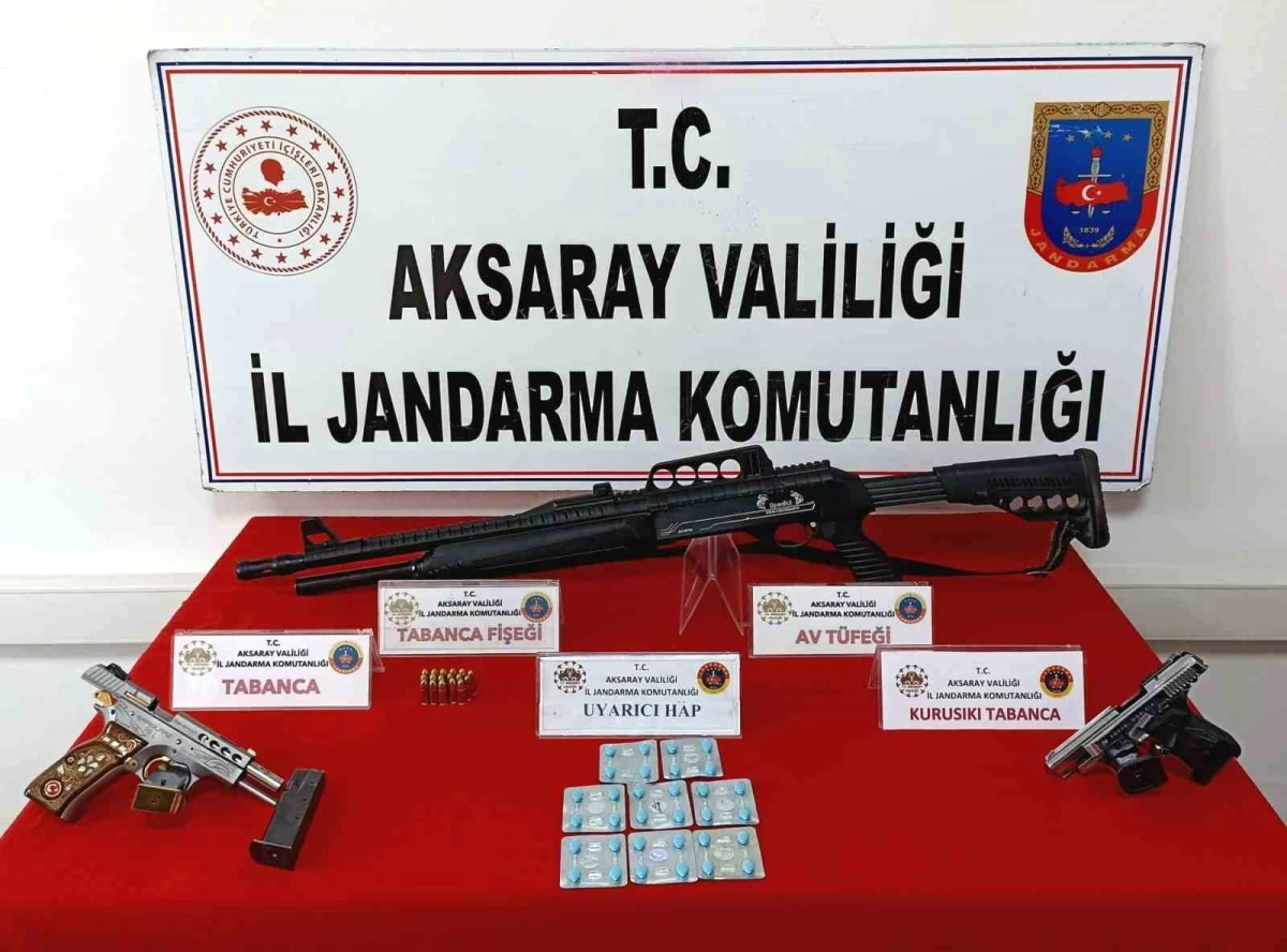 Aksaray\'da jandarma operasyonunda uyuşturucu ve silah ele geçirildi, 1 kişi gözaltına alındı