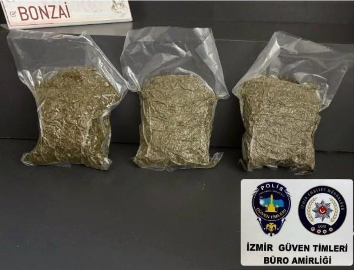 İzmir Konak\'ta Uyuşturucu Operasyonu: 1 Kilo 508 Gram Bonzai Ele Geçirildi