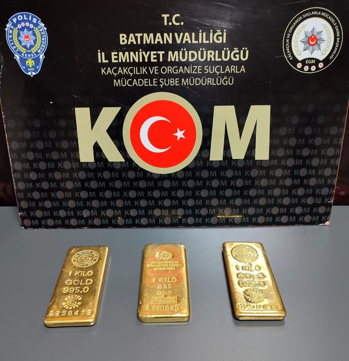 Batman\'da 7 milyon liralık külçe altın ele geçirildi