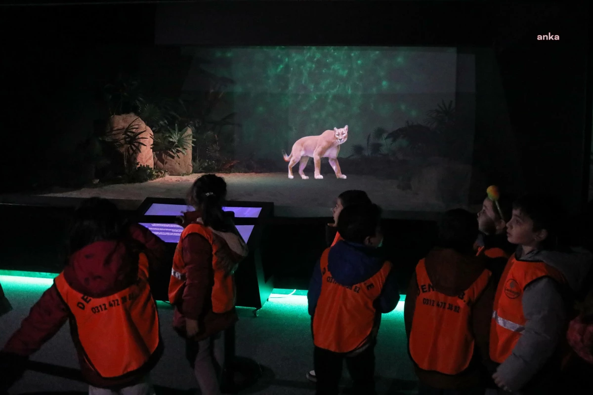 Çankaya Belediyesi\'ne ait gündüz bakım evinde eğitim gören çocuklar, Atatürk Orman Çiftliği Dijital Hayvanat Bahçesi\'ni ziyaret etti