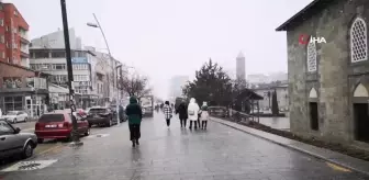 Erzurum'da kar yağışı etkili oluyor