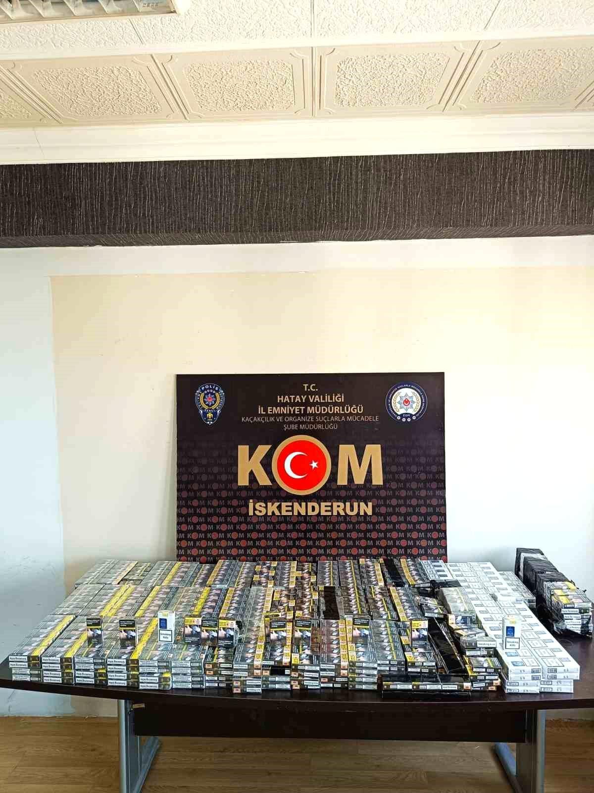 İskenderun\'da yapılan operasyonda bin 400 paket kaçak sigara ele geçirildi