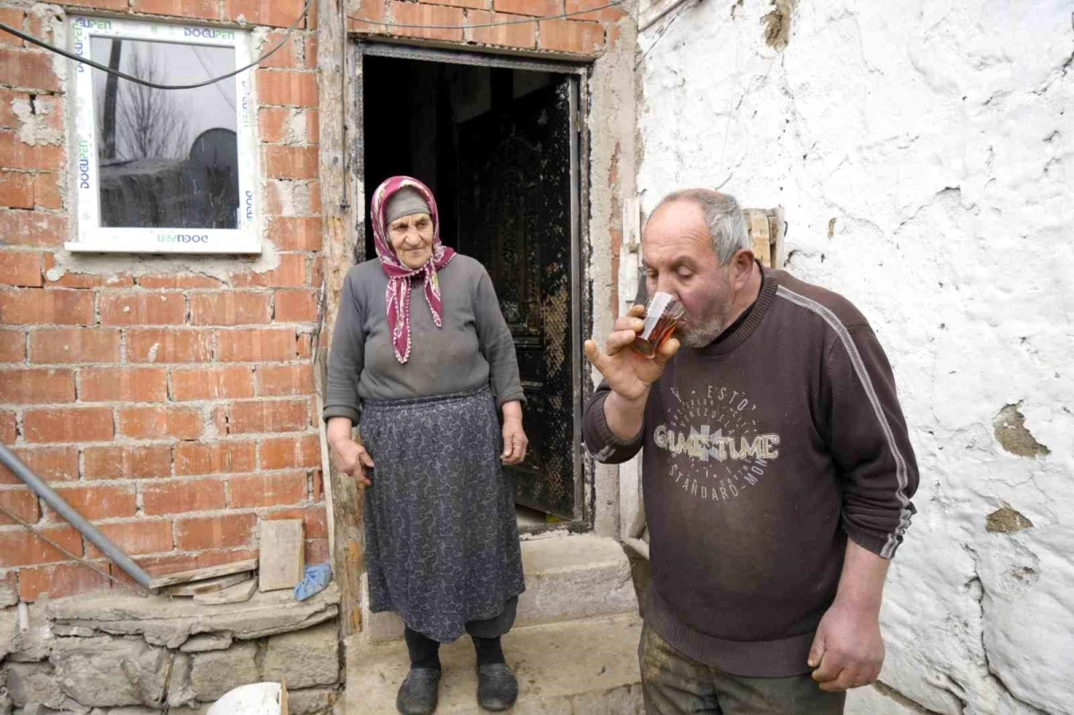 Görme Engelli İsmail Kahya, Annesi İçin Ahırda Hayvan Bakımı Yapıyor