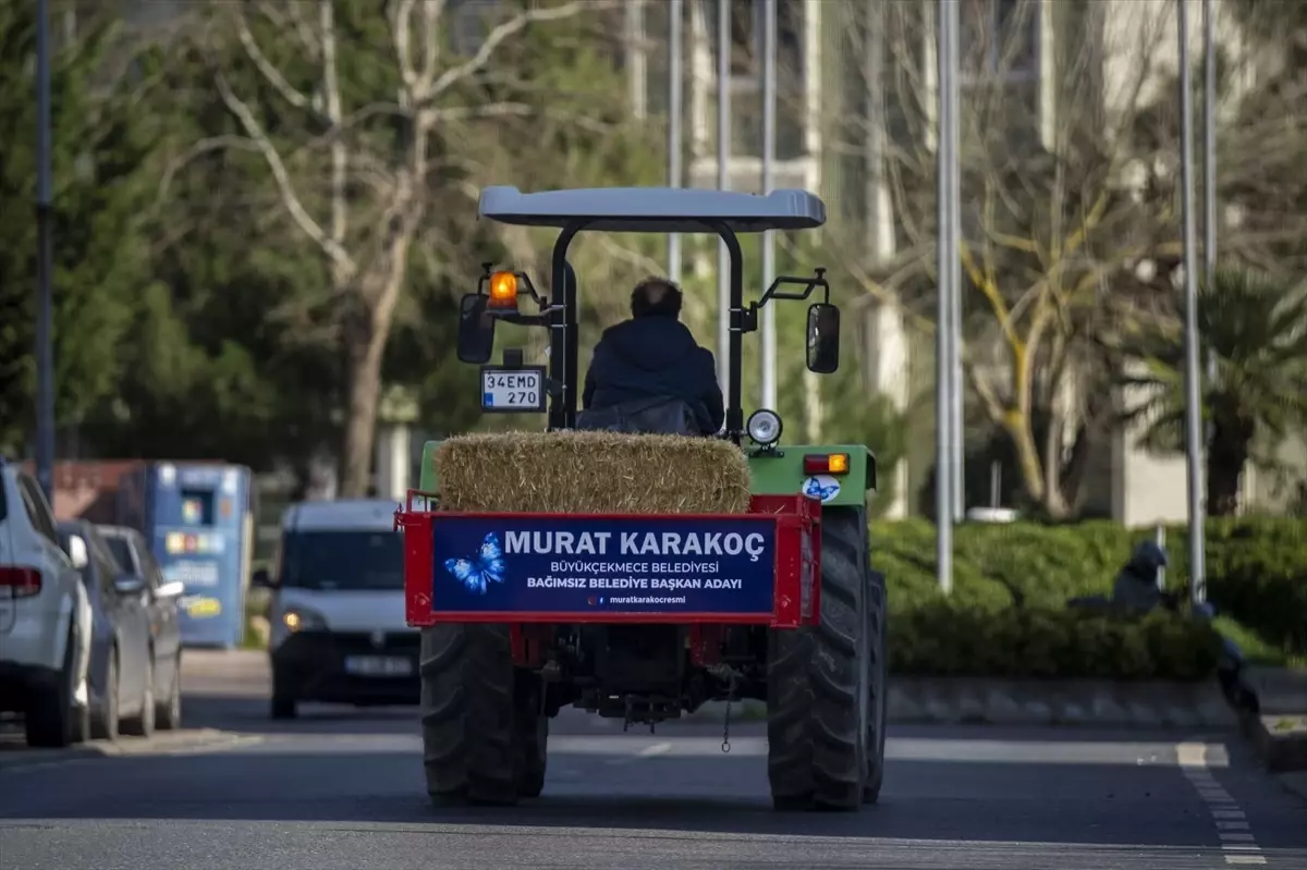 Bağımsız Büyükçekmece Belediye Başkan Adayı Murat Karakoç, Seçim Çalışmalarını İş Makineleriyle Yürütüyor